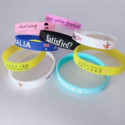 170*12*2mm Band Width Glowing in Dark Custom Silicon Wristband for Events Festival