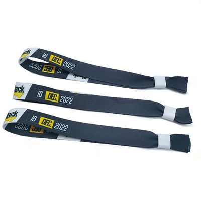 Printed Fabric Wrist Bands Tear Resistant for Music Festivals and Hotel Entrance