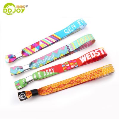Support Pantone Color Card Woven Logo Polyester Wristband Bracelet for Promotion Gifts