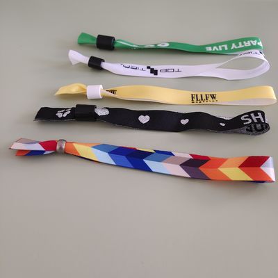 Support Pantone Color Card Woven Logo Polyester Wristband Bracelet for Promotion Gifts