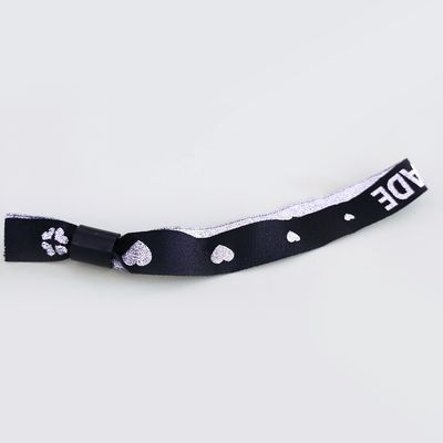 Support Pantone Color Card Woven Logo Polyester Wristband Bracelet for Promotion Gifts