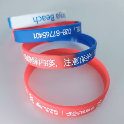Silicone Wristband Waterproof Orange Glowing in Dark Wrist Band Custom Bracelet Gift