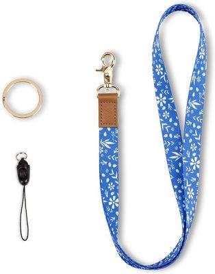 Customed Safety Print Polyester Neck Lanyards with Card Holders Keychain Mobile Phone