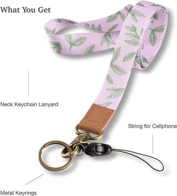 Customed Safety Print Polyester Neck Lanyards with Card Holders Keychain Mobile Phone