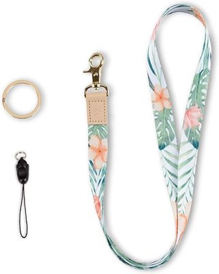 Customed Safety Print Polyester Neck Lanyards with Card Holders Keychain Mobile Phone