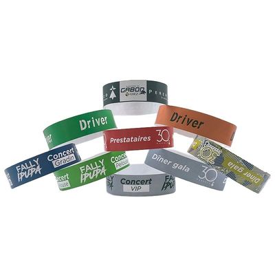 One Color Printing 1'' 3/4'' Solid Color Inkjet Printable Tyvek Wristbands for Events