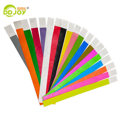 One Color Printing 1'' 3/4'' Solid Color Inkjet Printable Tyvek Wristbands for Events