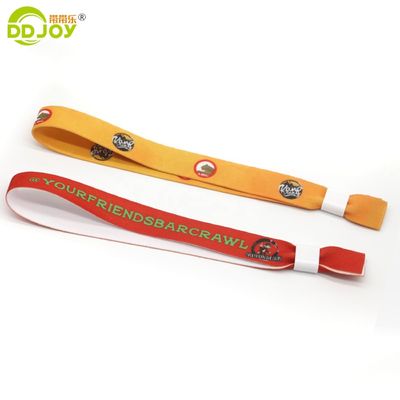 Custom Polyester Festival Woven Wristband Bracelet Cloth Fabric Wrist bands TNT Shipping