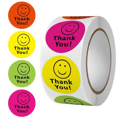 1 Inch 25mm Custom Sticker Cute Rainbow Thank You Sticker for Gift Decoration