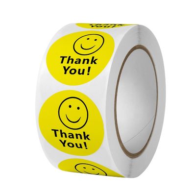 1 Inch 25mm Custom Sticker Cute Rainbow Thank You Sticker for Gift Decoration