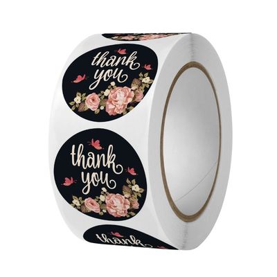 1 Inch 25mm Custom Sticker Cute Rainbow Thank You Sticker for Gift Decoration