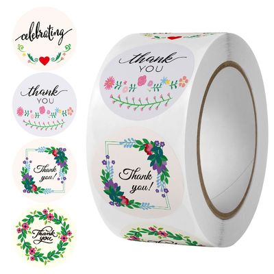1 Inch 25mm Custom Sticker Cute Rainbow Thank You Sticker for Gift Decoration