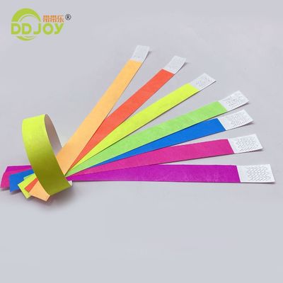 Customized Printing Tyvek Wristband for Events and Festivals in Vibrant Neon Color