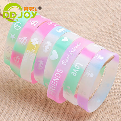 Custom Waterproof Debossed Rubber Bracelets for Events at Made of Silicon Material