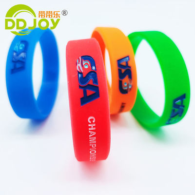 Custom Waterproof Debossed Rubber Bracelets for Events at Made of Silicon Material