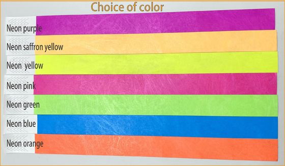 Customized Printing Tyvek Wristband for Events and Festivals in Vibrant Neon Color