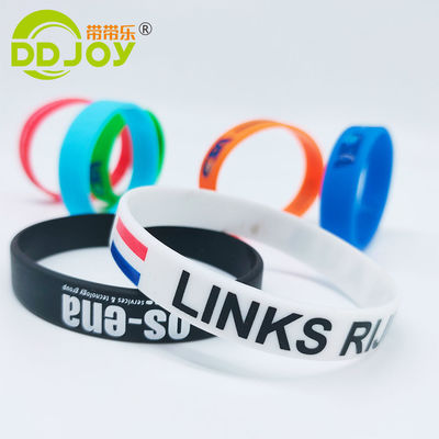 Custom Waterproof Debossed Rubber Bracelets for Events at Made of Silicon Material