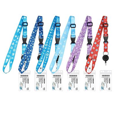 Polyester Lanyard Keychain 6 Color Silk Screen Printing Round Nylon Lanyard With Logo