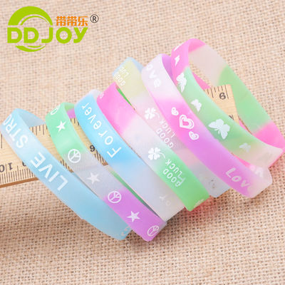 Custom Size Waterproof Debossed Printing Rubber Plastic Bracelet for Events Festival