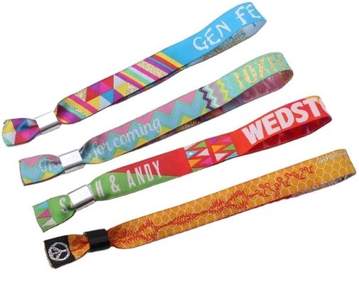 350*15mm Customized Logo Promotion Gifts Woven Polyester Bracelets for Event Festival