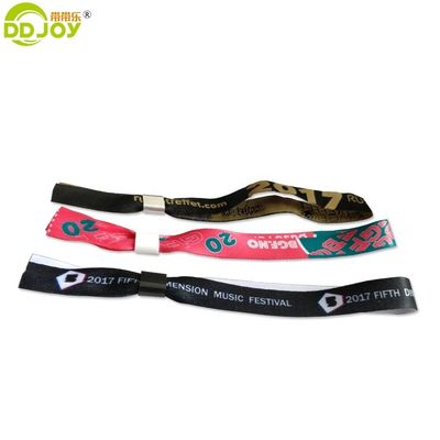 350*15mm Customized Logo Promotion Gifts Woven Polyester Bracelets for Event Festival