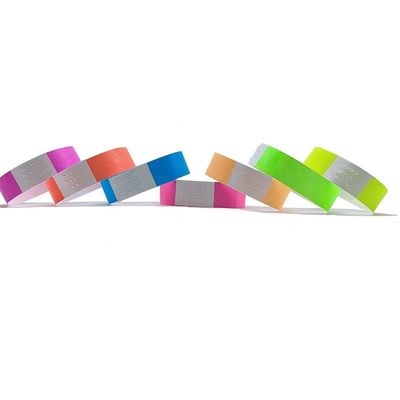 250*25mm/250*19mm Custom Printed Logo Eco Paper Wristbands in Multicolor for Festival