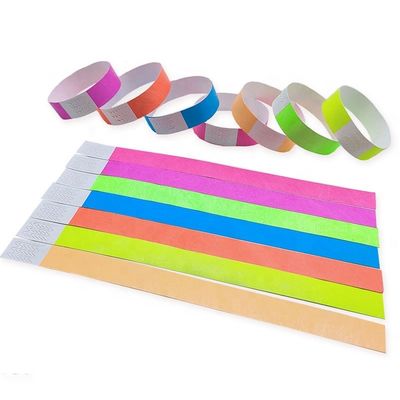 250*25mm/250*19mm Custom Printed Logo Eco Paper Wristbands in Multicolor for Festival
