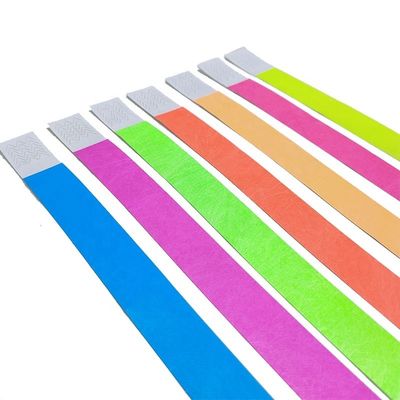 250*25mm/250*19mm Custom Printed Logo Eco Paper Wristbands in Multicolor for Festival