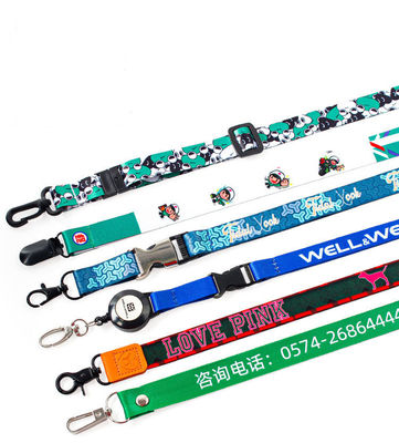Custom Printing Sublimation Polyester Neck Lanyards with Breakaway and Safety Buckle