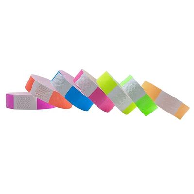 Customizable Neon Color Tyvek Wrist Bands 250*19mm for Festivals and Concerts