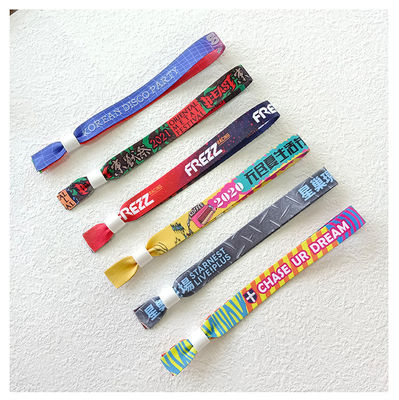 Party and Event RFID Wristbands Custom Satin Fabric with Logo Printing 350*15mm Size