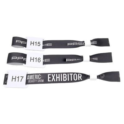 Custom Event Festival Party RFID Chip Satin Fabric Wristbands with Logo Printing