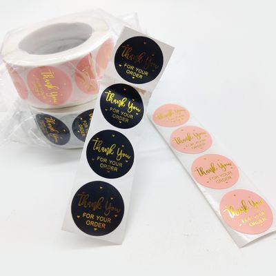 1 Inch Waterproof Kraft Paper Roll Gold Logo Label Stickers for Custom Order