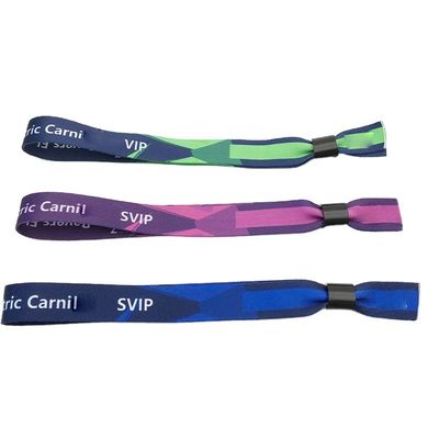Customized Logo RFID Chip Satin Fabric Wristbands for Event Festival Commemoratives