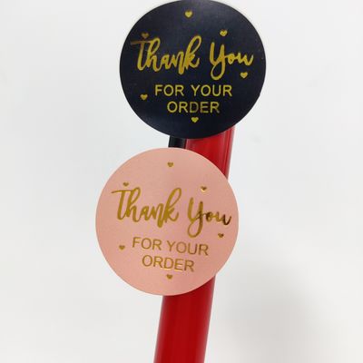 1 Inch Waterproof Kraft Paper Roll Gold Logo Label Stickers for Custom Order