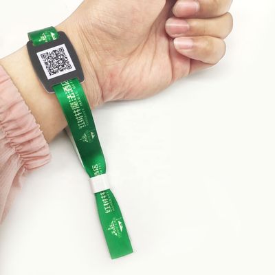 Customized Logo RFID Chip Satin Fabric Wristbands for Event Festival Commemoratives