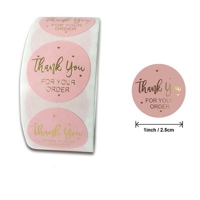 1 Inch Waterproof Kraft Paper Roll Gold Logo Label Stickers for Custom Order