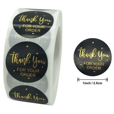 1 Inch Waterproof Kraft Paper Roll Gold Logo Label Stickers for Custom Order