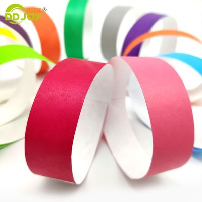 Paper Identification Tyvek Wristbands Custom Logo and Barcode for Identification