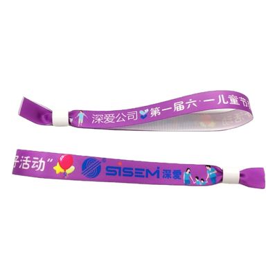 Artwork Custom Logo Sublimation Short Lanyard Woven Disposable Wristband for Festival
