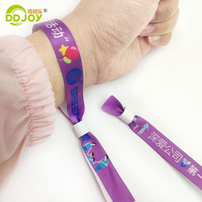 Artwork Custom Logo Sublimation Short Lanyard Woven Disposable Wristband for Festival
