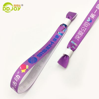 Artwork Custom Logo Sublimation Short Lanyard Woven Disposable Wristband for Festival