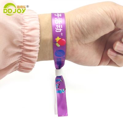 Artwork Custom Logo Sublimation Short Lanyard Woven Disposable Wristband for Festival