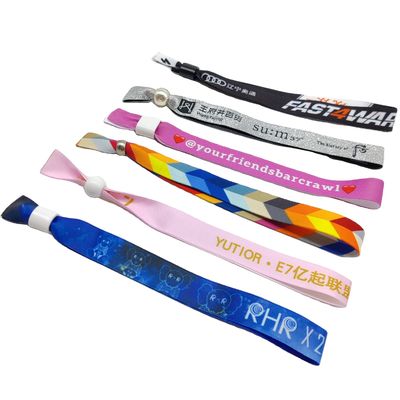 Custom Woven Fabric Wristbands for Events Single-sided and Double-sided Printing
