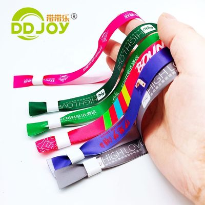 Custom Woven Fabric Wristbands for Events Single-sided and Double-sided Printing
