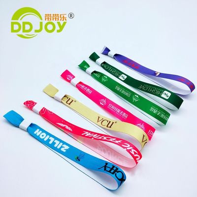 Custom Woven Fabric Wristbands for Events Single-sided and Double-sided Printing