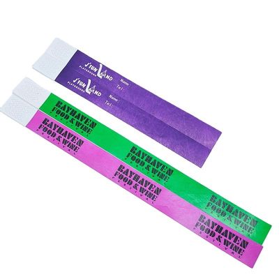 Custom Logo Tyvek Wristbands for One Time at Adult and Kids Paper Wristband VIP Events