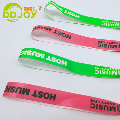 Gender Women's Woven Ribbon Fabric Bracelets in Red with Plastic Slide Lock Customized