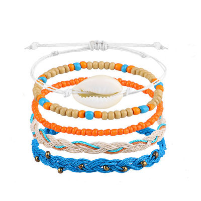 Mix Color Wax Thread Bracelet Handmade Bohemian Daisy Sunflower Turtle Shell Bracelet