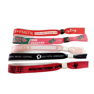 Custom Logo Fabric Festival Wristband for Events Waterproof and Secure Lock